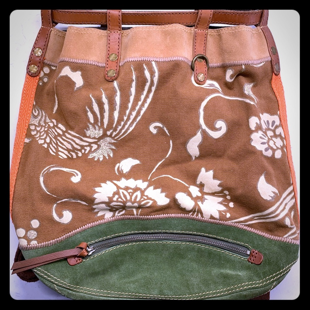 Lucky Brand cinched canvas backpack